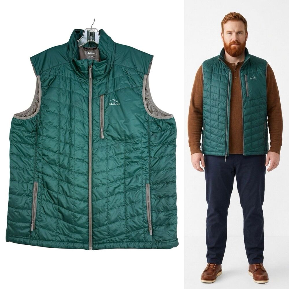 L.L. Bean PrimaLoft Packaway Vest Green XXL Tall